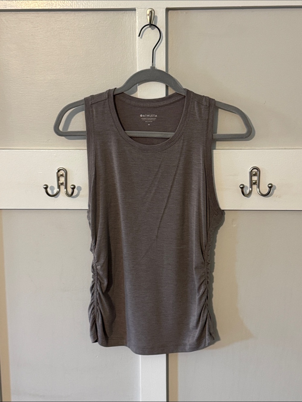Athleta Grey Sleeveless Tank with Side Ruching